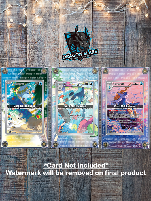 x3 Pokemon Oshawott Dewott Samurott IR 102 103 104 White Flare Extended Art Case