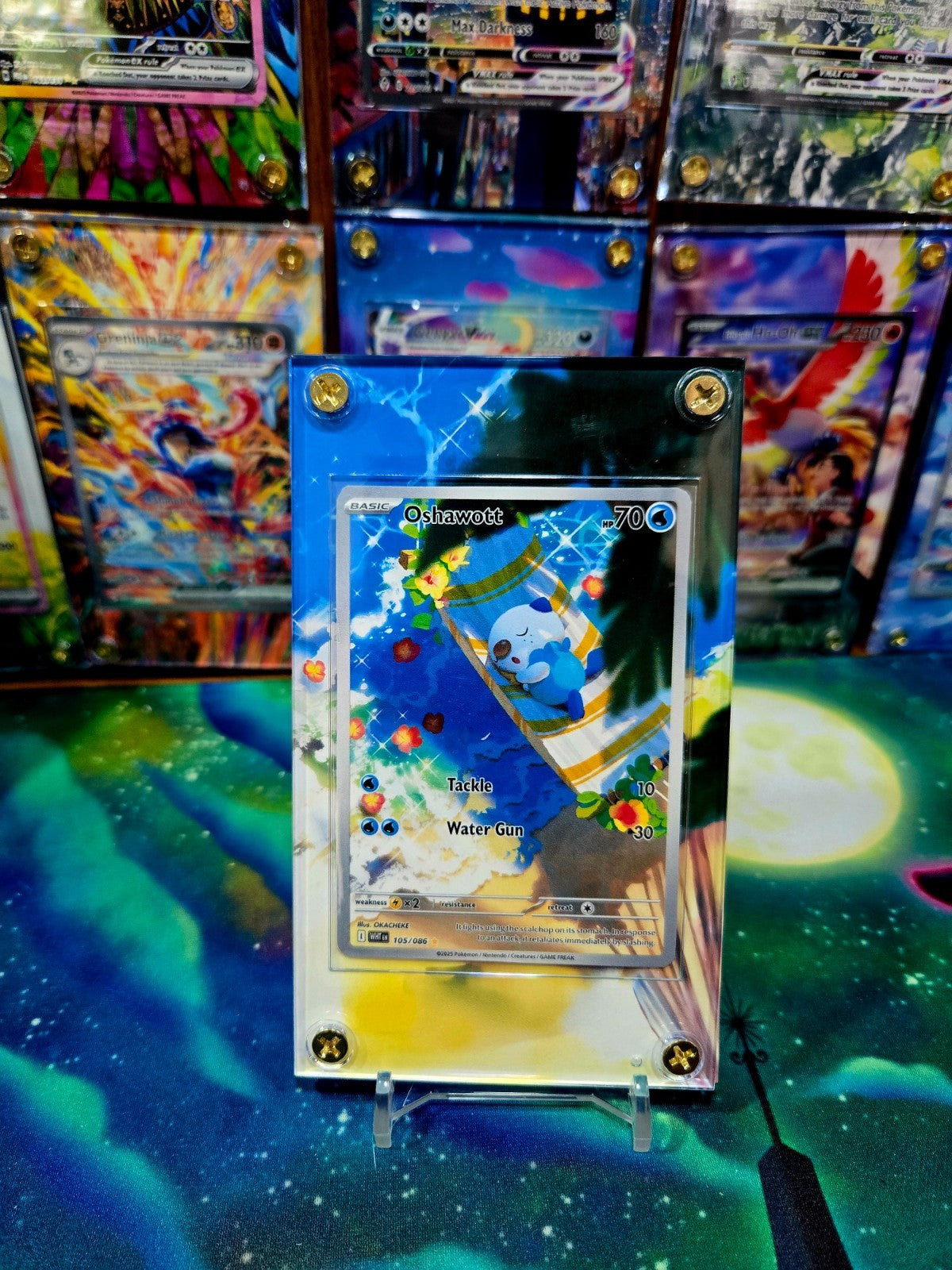 x3 Pokemon Oshawott Dewott Samurott IR 102 103 104 White Flare Extended Art Case