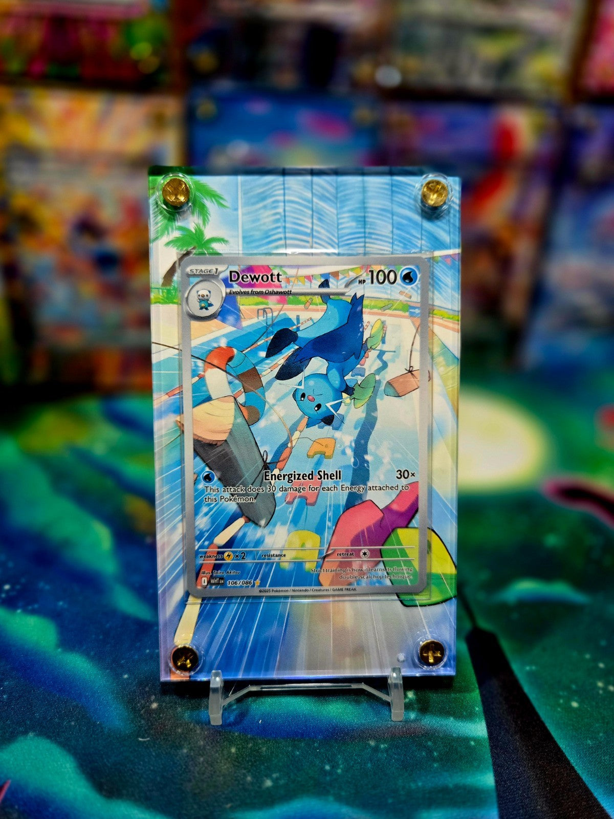 Pokemon Dewott IR 106/086 White Flare Extended Art Case