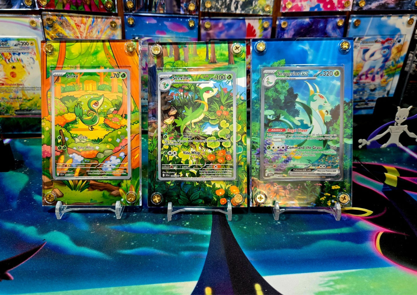 x3 Pokemon Snivy, Servine, Serperior EX SIR 167,087, 088 Black Bolt Extended Art