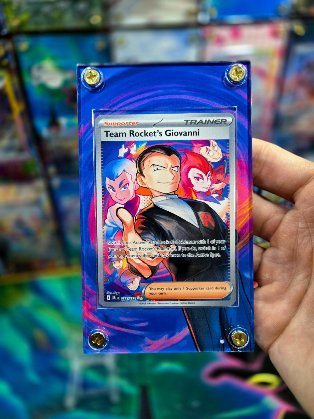 Pokemon Team Rocket's Giovanni 238/182 Destined Rival Extended Art Case