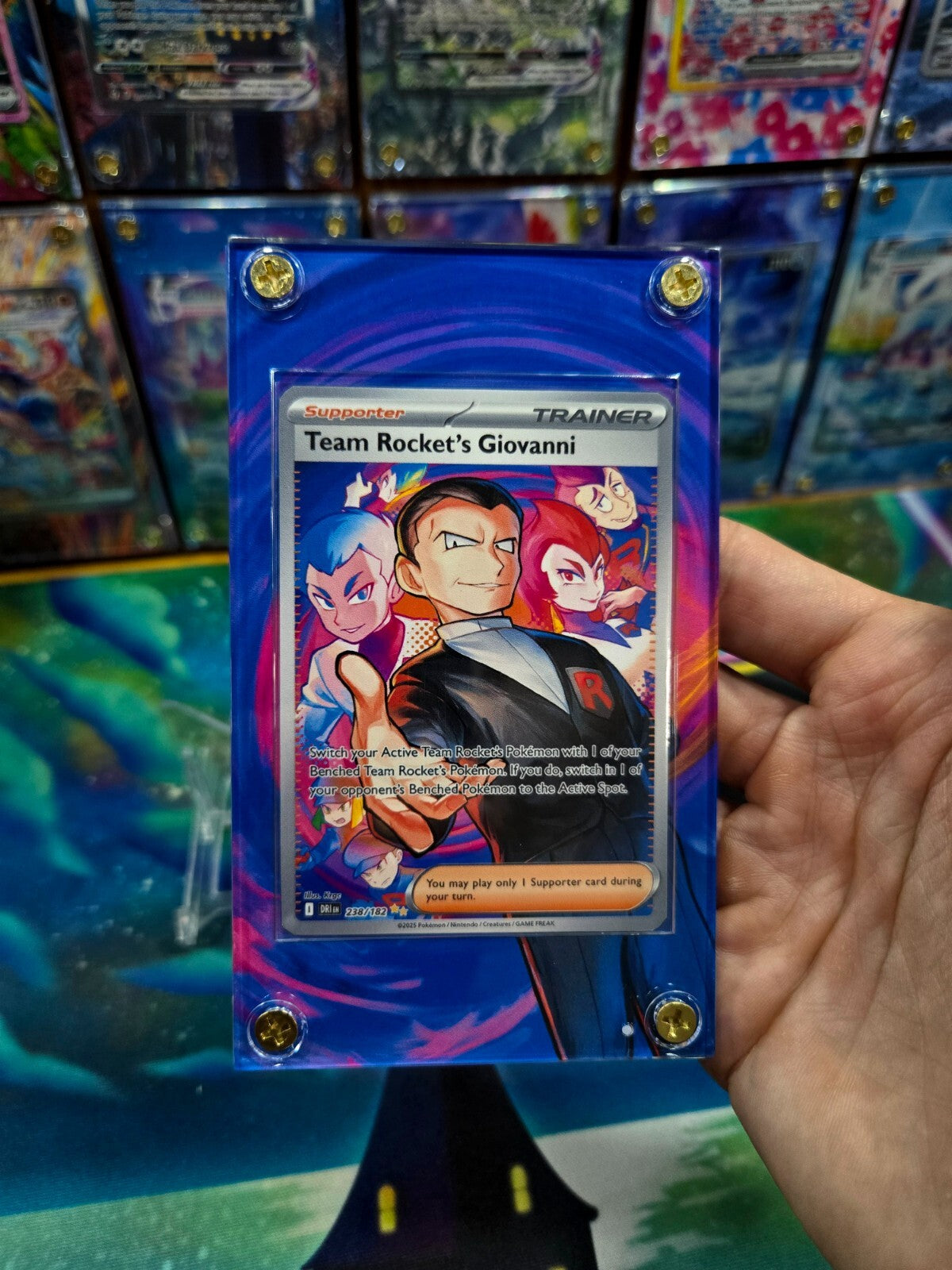 Pokemon Team Rocket's Giovanni 238/182 Destined Rival Extended Art Case