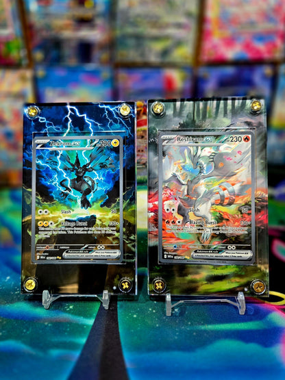 x2 Pokemon Zekrom EX & Reshiram EX 166 White Flare Extended Art Case