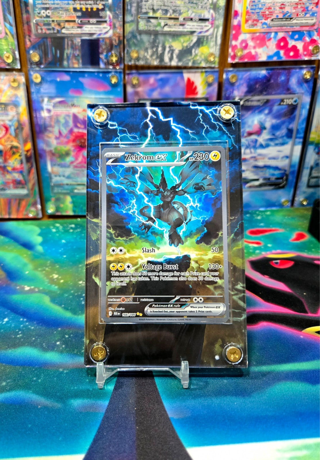 x2 Pokemon Zekrom EX & Reshiram EX 166 White Flare Extended Art Case