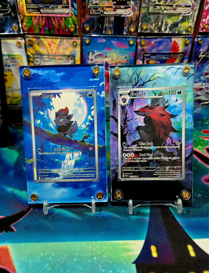 x2 Pokemon Zorua 142 Zoroark 143 White Flare Extended Art Case