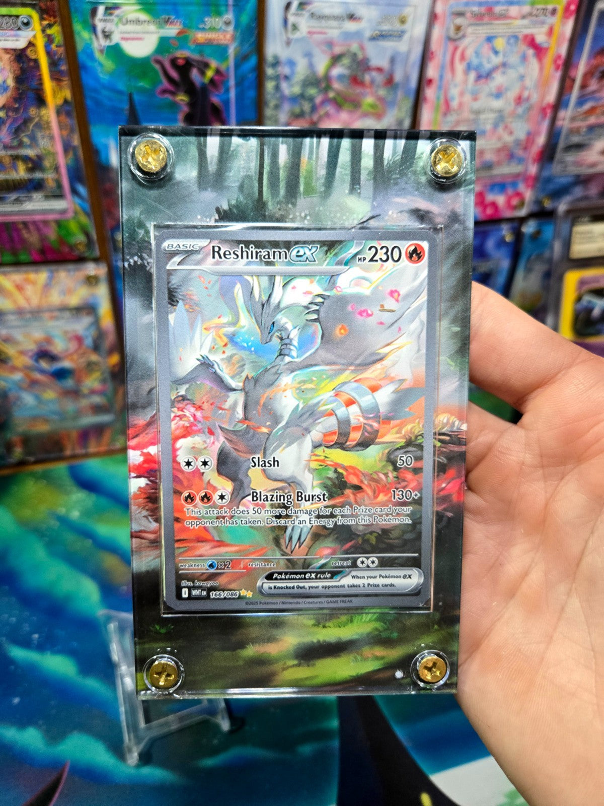 x2 Pokemon Zekrom EX & Reshiram EX 166 White Flare Extended Art Case