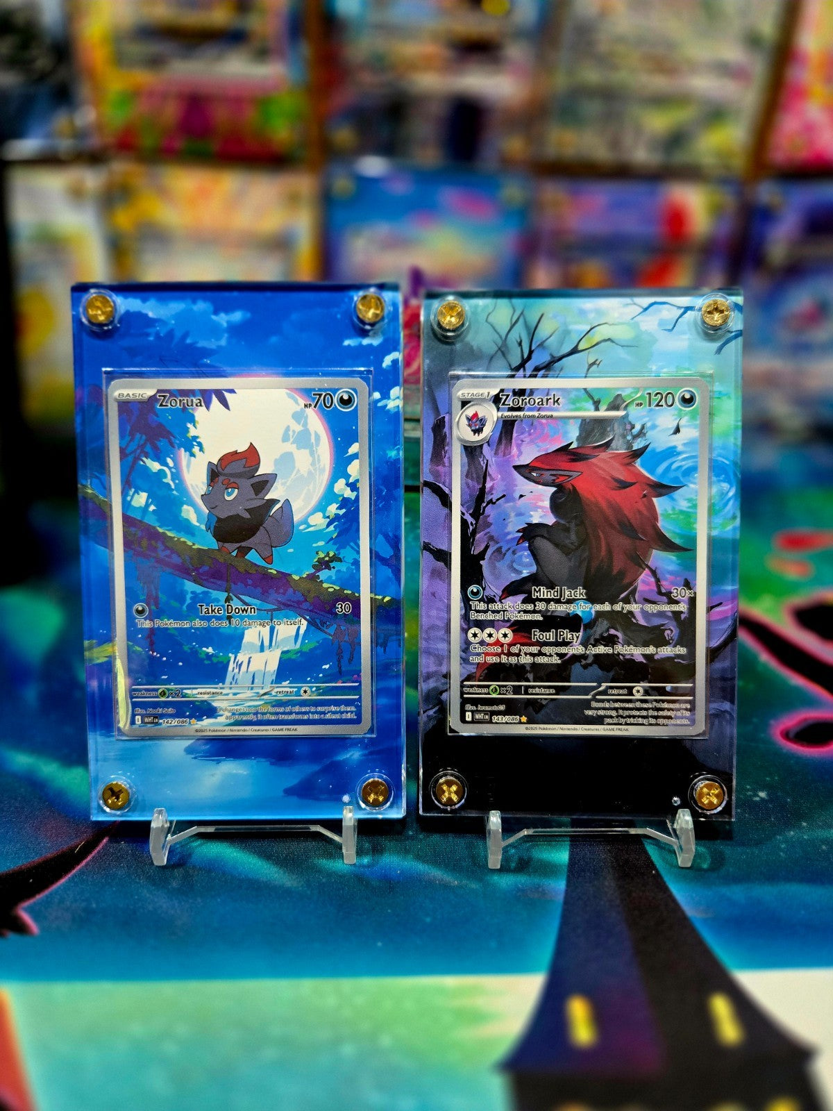 x2 Pokemon Zorua 142 Zoroark 143 White Flare Extended Art Case