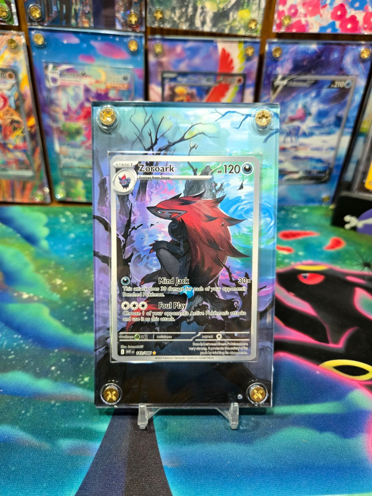 x2 Pokemon Zorua 142 Zoroark 143 White Flare Extended Art Case