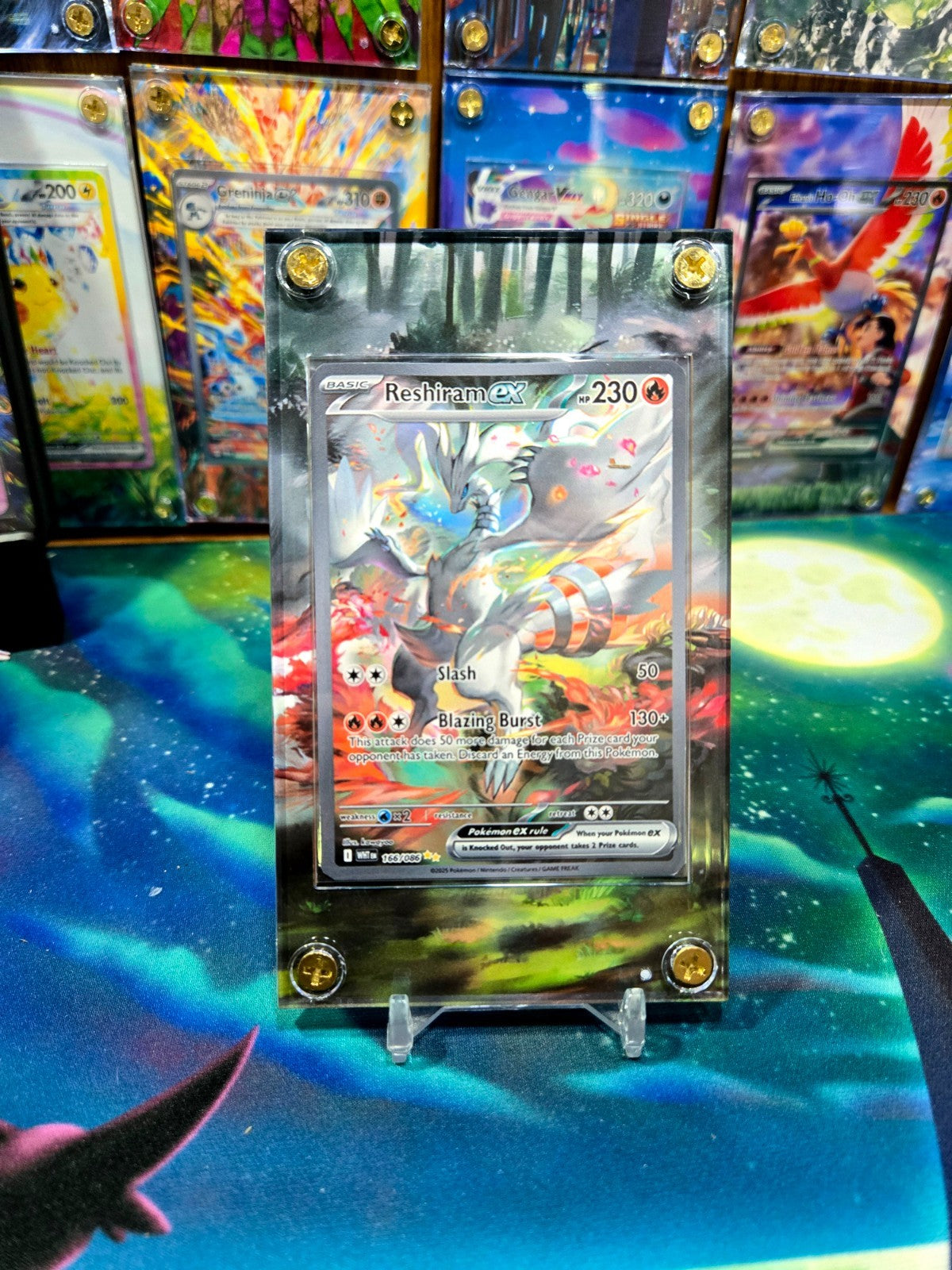 x2 Pokemon Zekrom EX & Reshiram EX 166 White Flare Extended Art Case