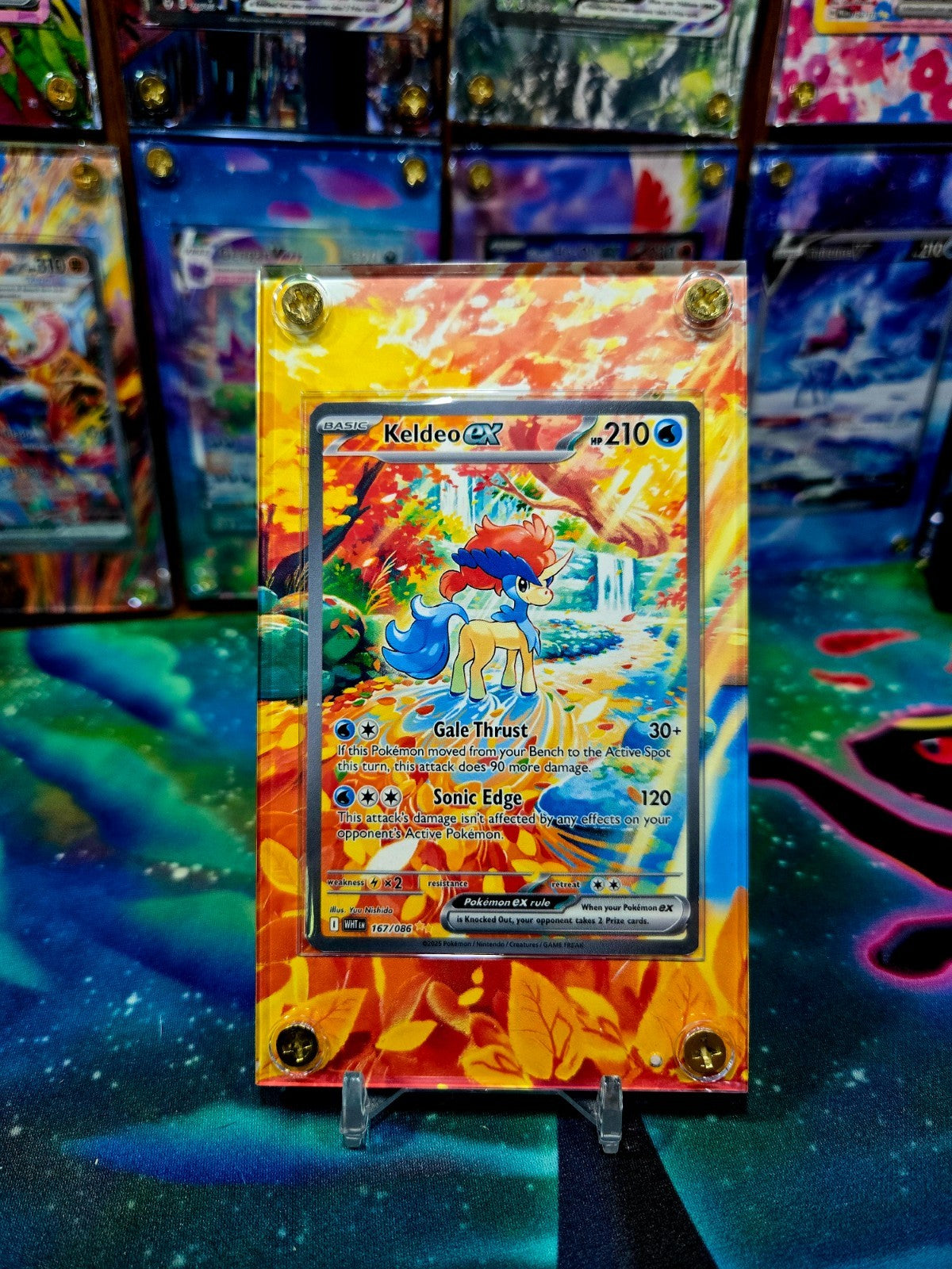 Pokemon Keldeo EX 167/086 White Flare Extended Art Case