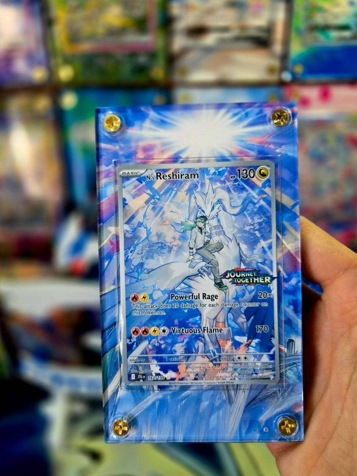 Pokemon N's Reshiram English 167/159 Journey Together Extended Art Custom Case