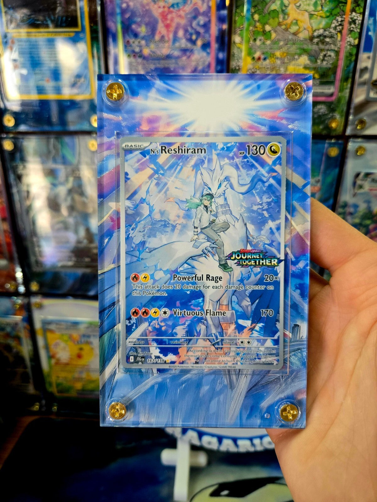 Pokemon N's Reshiram English 167/159 Journey Together Extended Art Custom Case