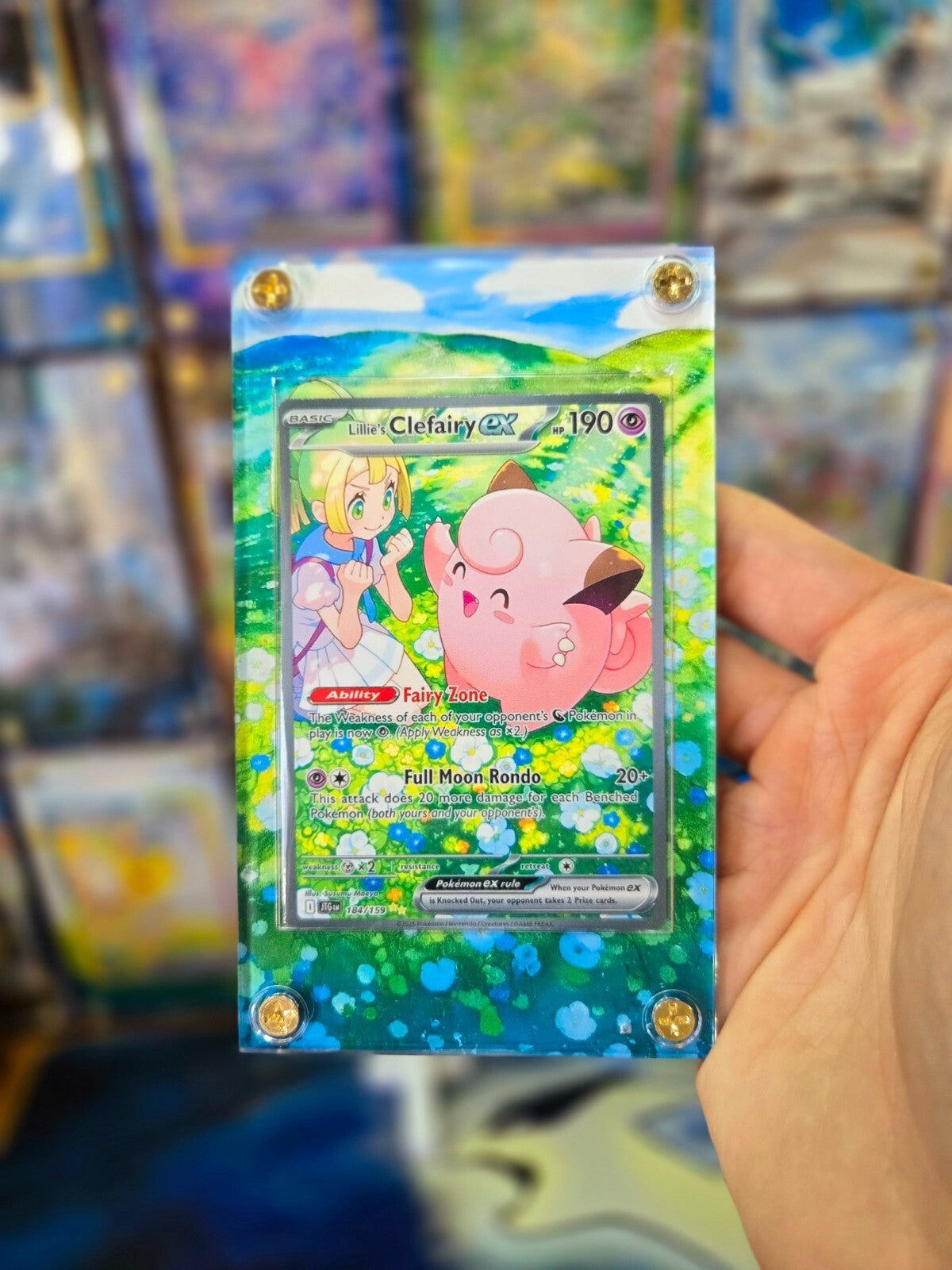 Pokemon Lillie’s Clefairy EX  184/159 Journey Together Extended Art Custom Case