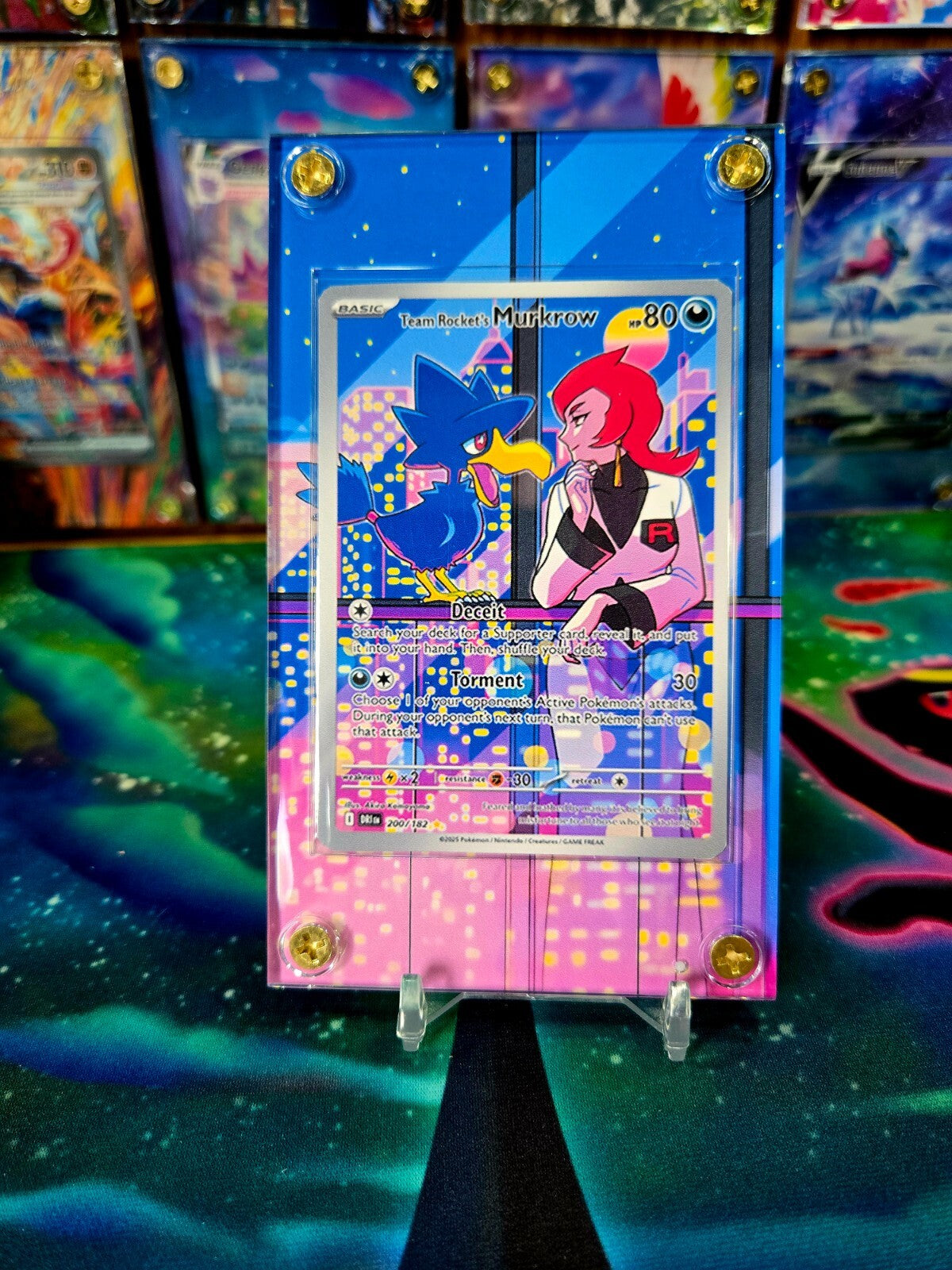 Pokemon Team Rocket's Murkrow 200/182 Destined Rival Extended Art Case