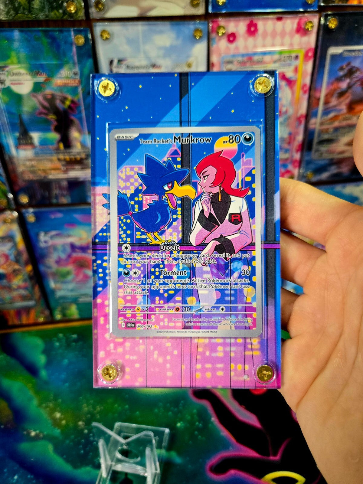 Pokemon Team Rocket's Murkrow 200/182 Destined Rival Extended Art Case