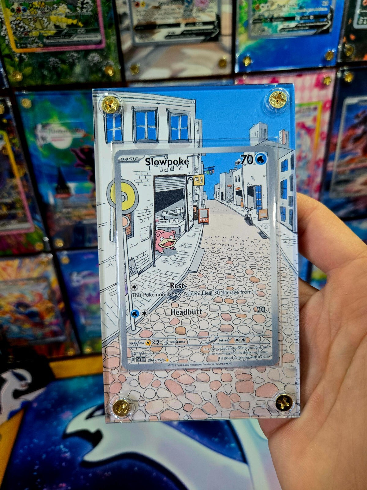 Pokemon Slowpoke 204/198 Scarlet Violet Base Extended Art Custom Case
