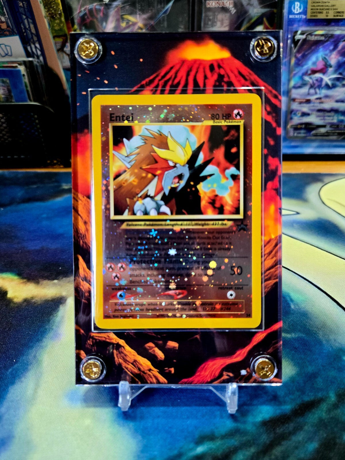 Pokemon Entei Promo 34 Movie Black Star Custom Display Case