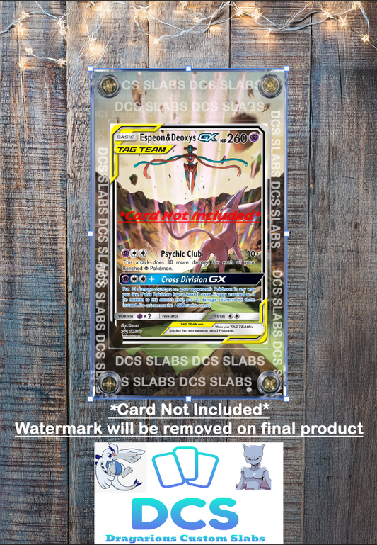 Espeon & Deoxys GX Tag Team SM240 Promo Custom Display Case Slab