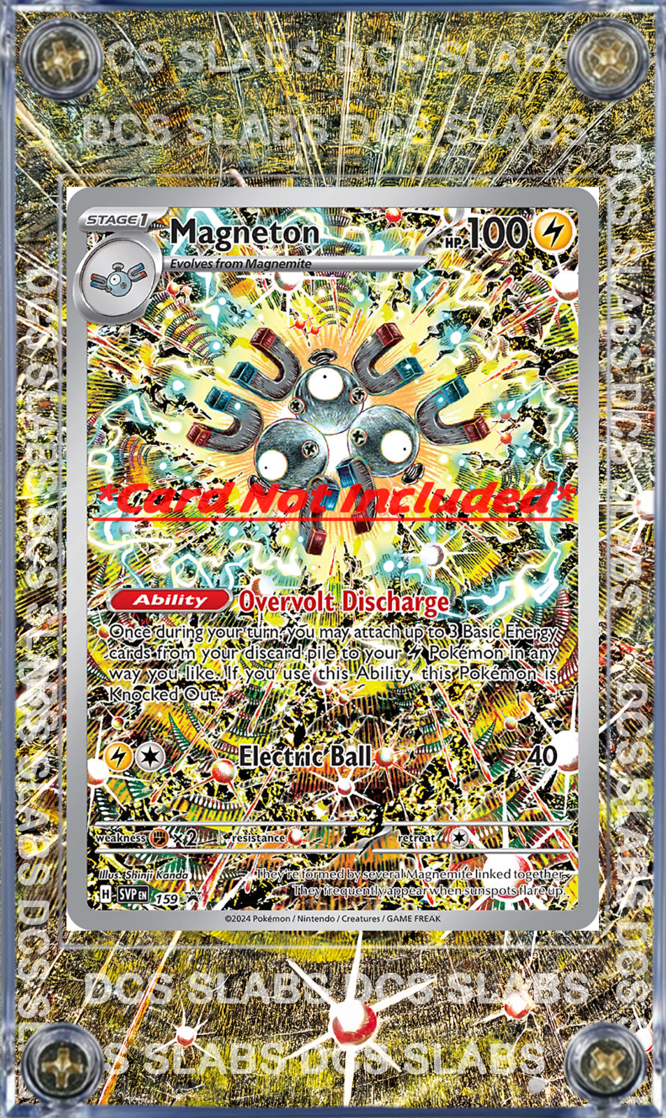 Pokemon Magneton Black Star Promo SVP EN 159 Custom Display Case Surging Sparks
