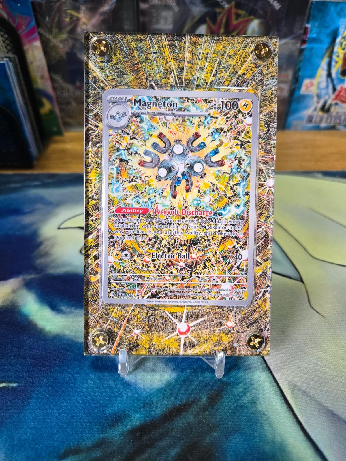Pokemon Magneton Black Star Promo SVP EN 159 Custom Display Case Surging Sparks