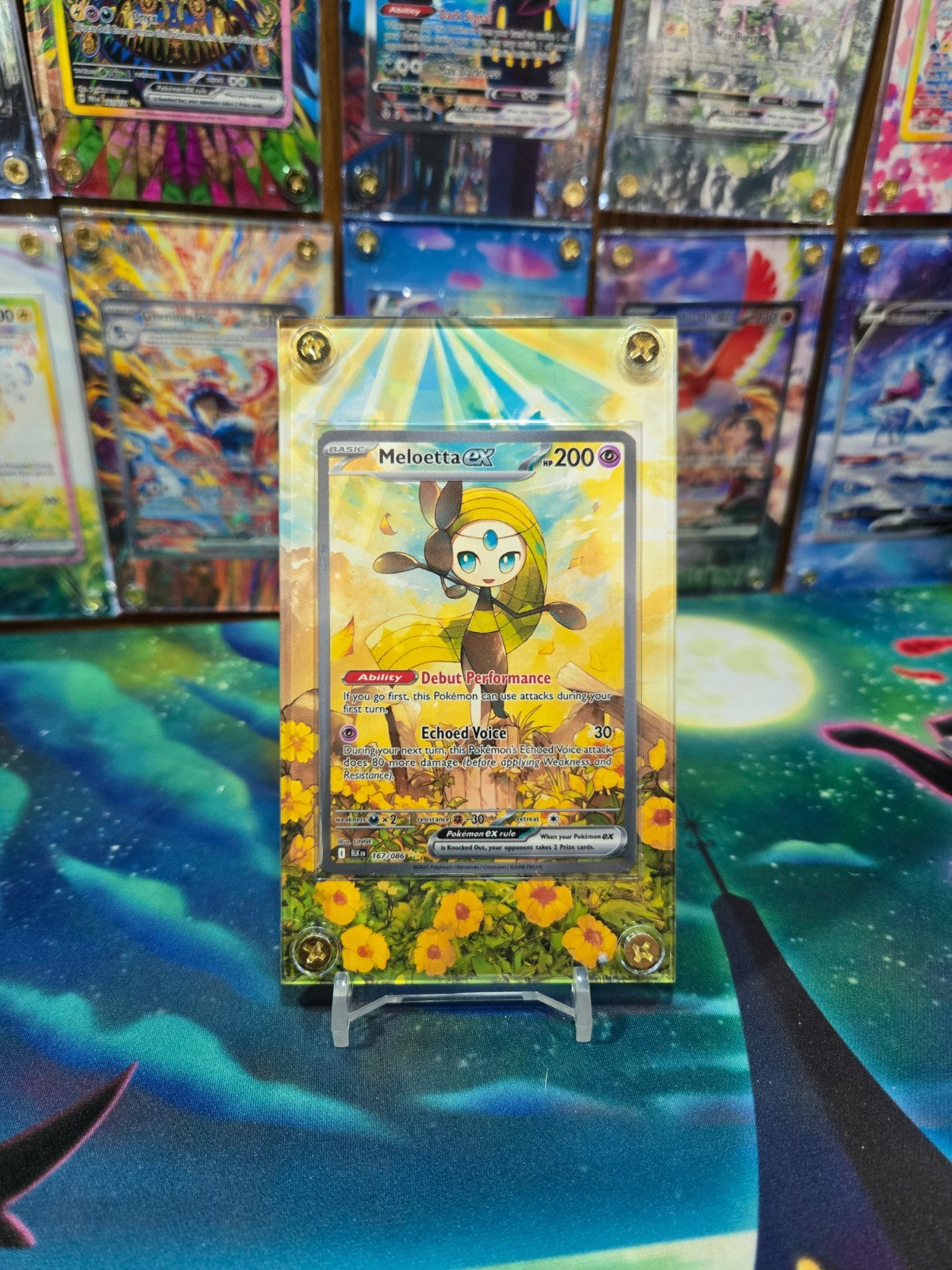 Pokemon Meloetta EX 167/086 SIR Black Bolt Extended Art Case