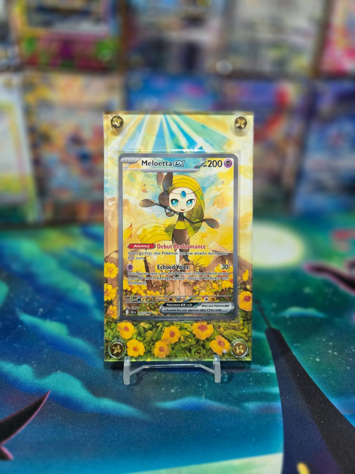Pokemon Meloetta EX 167/086 SIR Black Bolt Extended Art Case