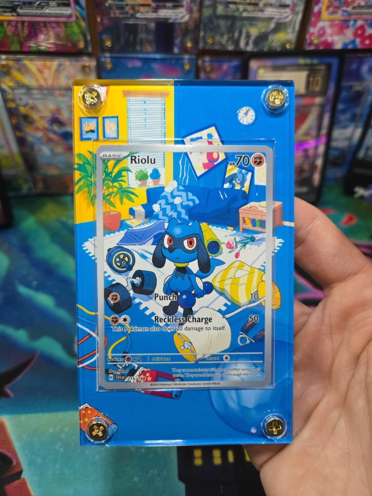 Pokemon Riolu 215/198 Scarlet & Violet Base Extended Art Custom Case