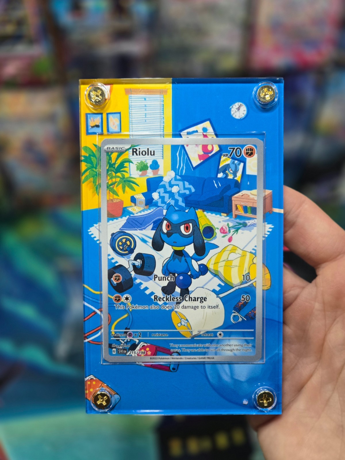 Pokemon Riolu 215/198 Scarlet & Violet Base Extended Art Custom Case