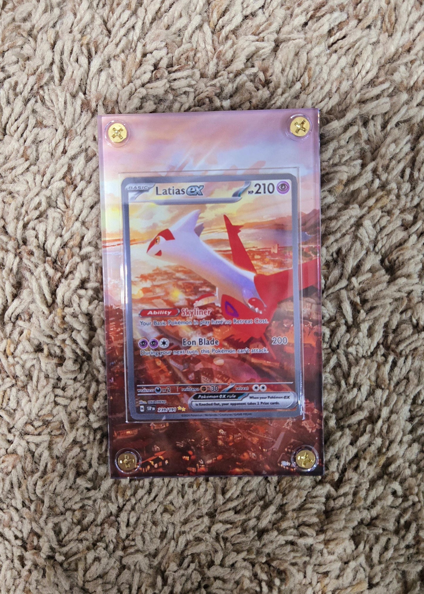 x2 Pokemon Latias EX 239/191 & Latios 203 Custom Display Case from Surging Sparks