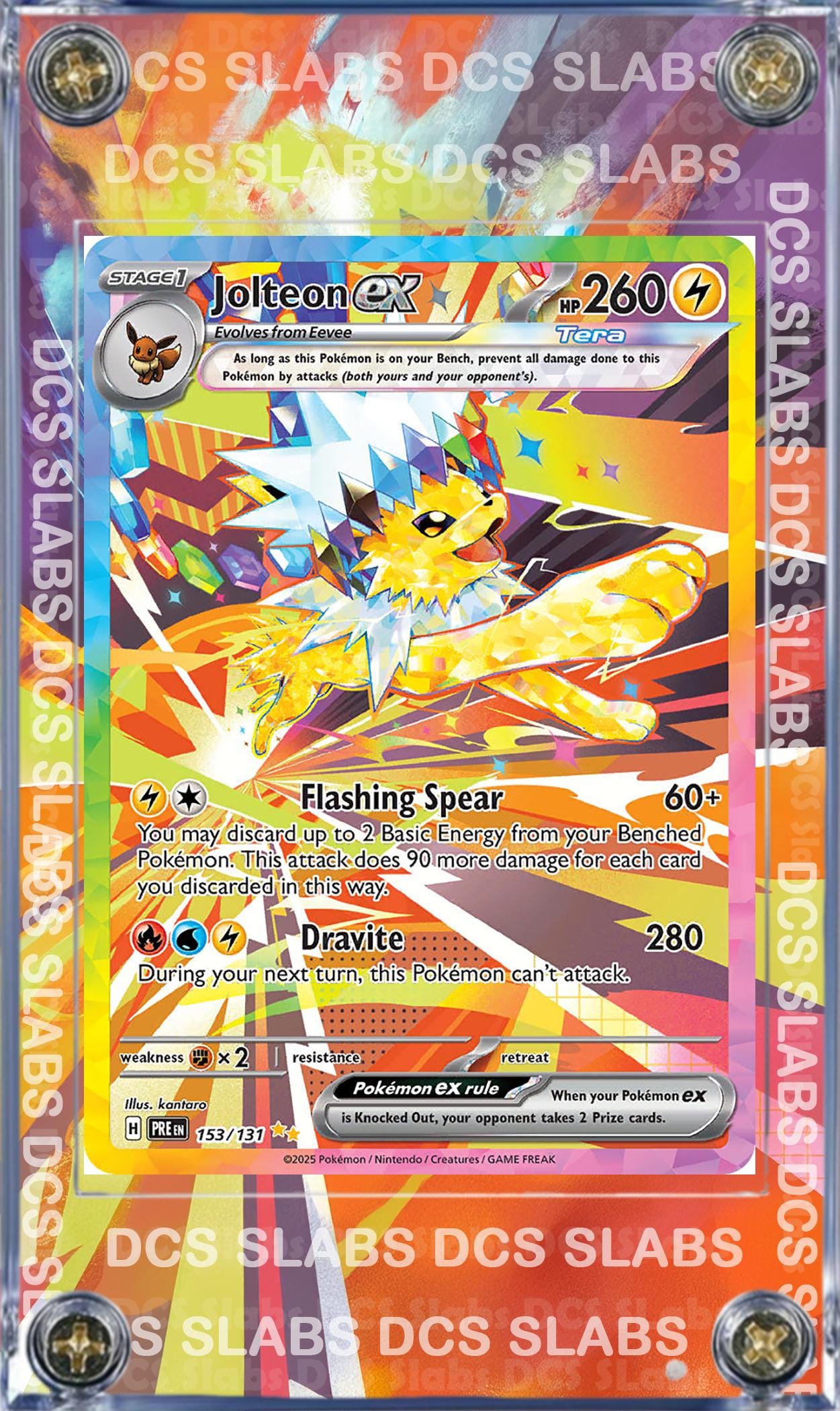 Pokemon Card Jolteon EX SIR 153/131 Prismatic Evolutions Custom Case
