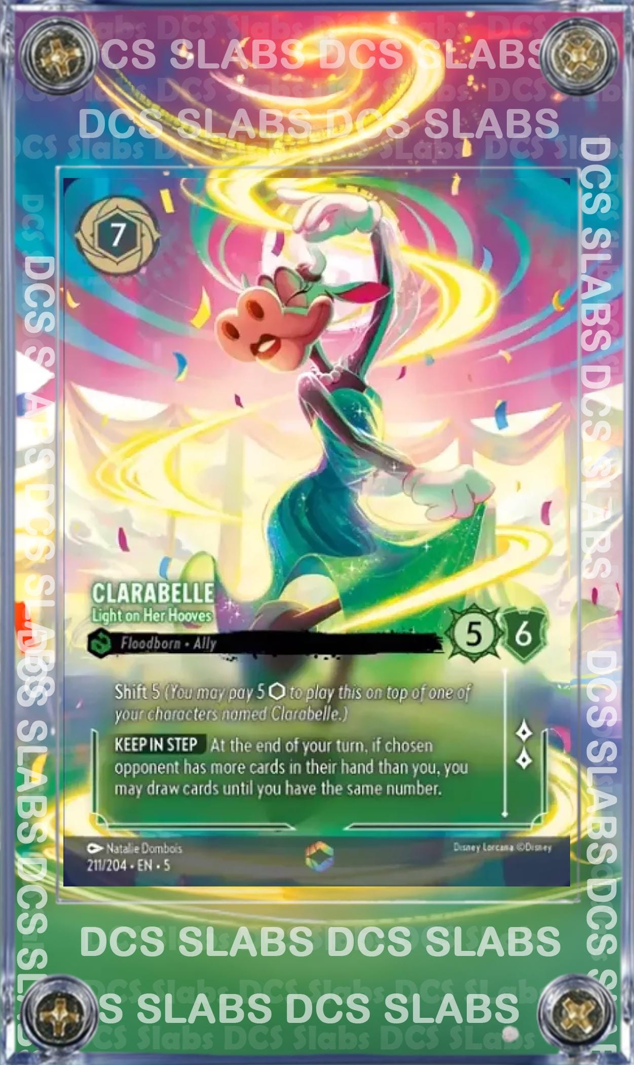 Disney Lorcana Shimmering Skies Clarabelle Light on Her Hooves 211/204 Enchanted Chapter 5 Custom Case