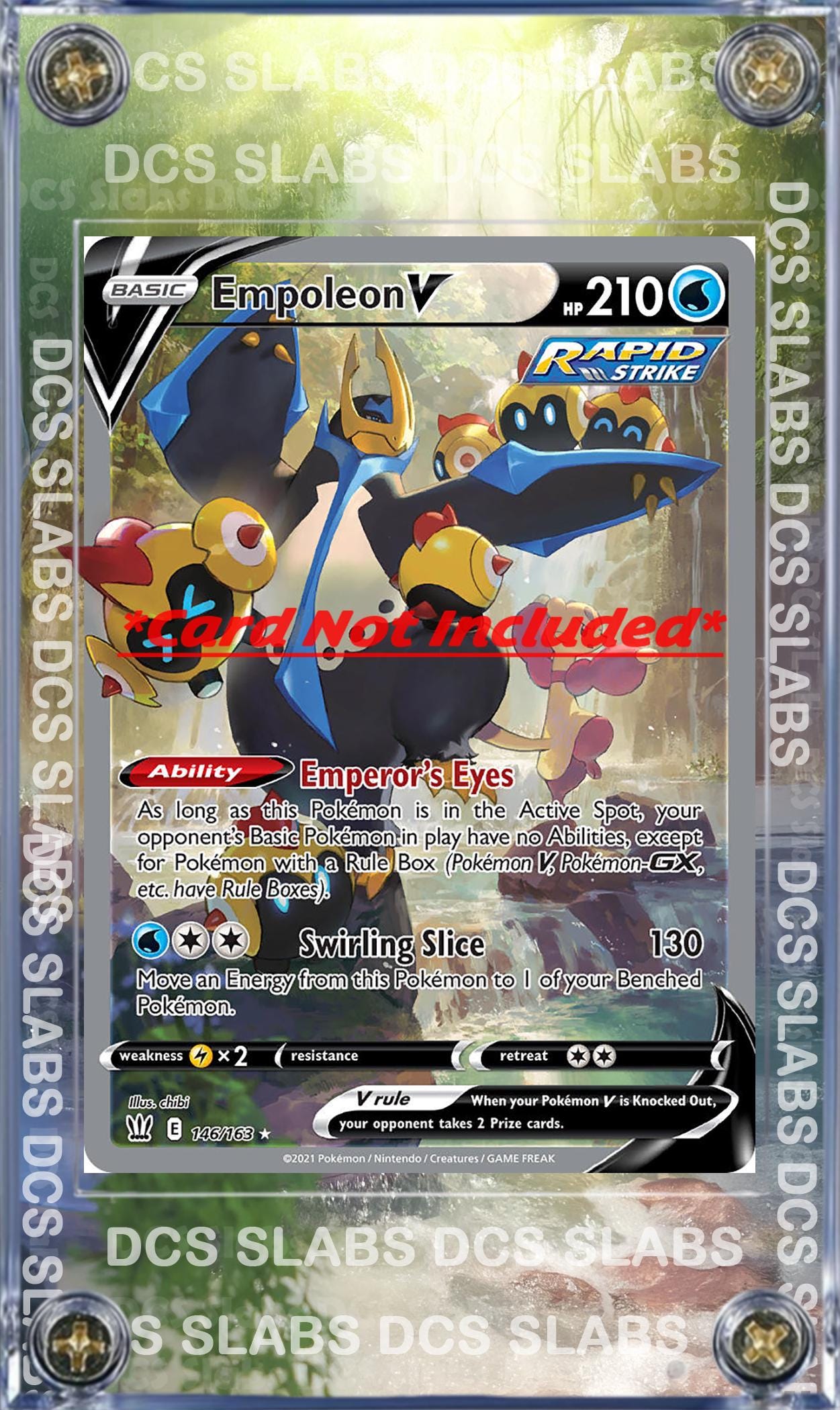 Empoleon V Alt Art 146/163 Battle Styles Custom Display Case Slab