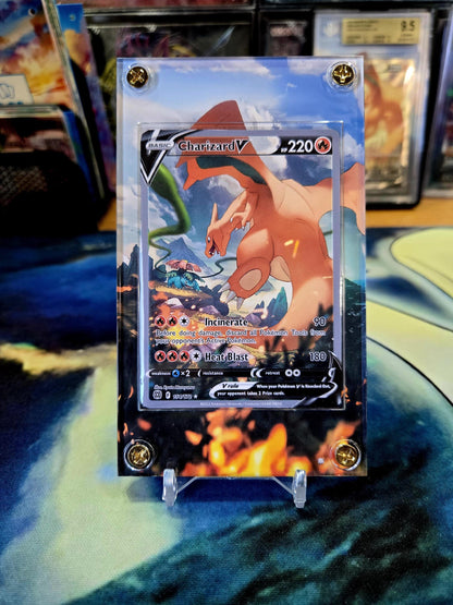 Pokemon Charizard V Alt Art 154/172 Brialliant Stars Custom Display Case Slab