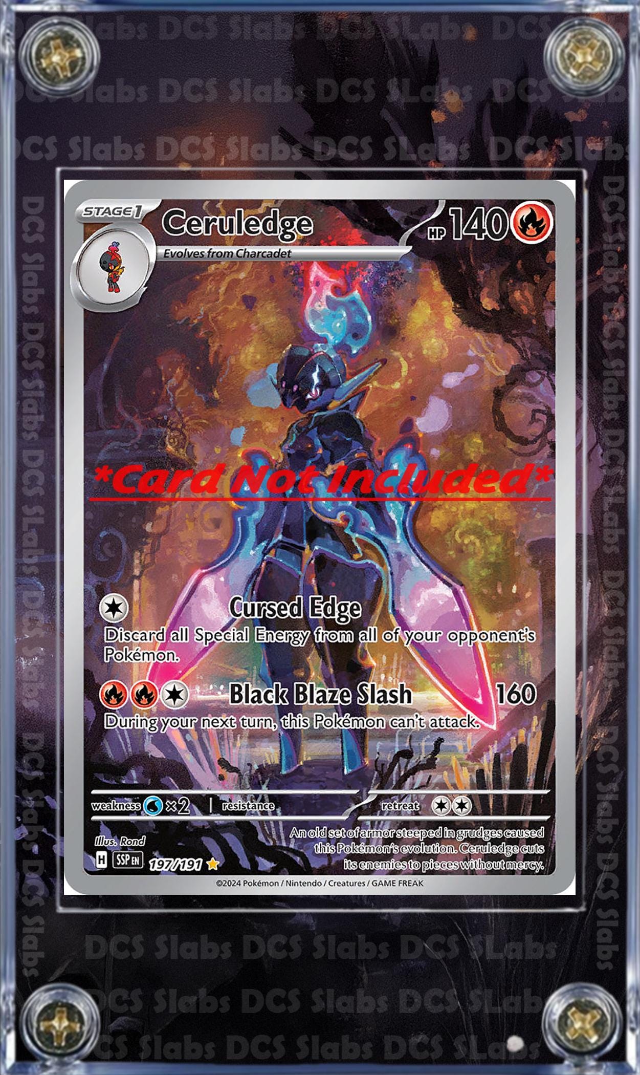 Pokemon Ceruledge 197/191 Surging Sparks Custom Display Case Slab