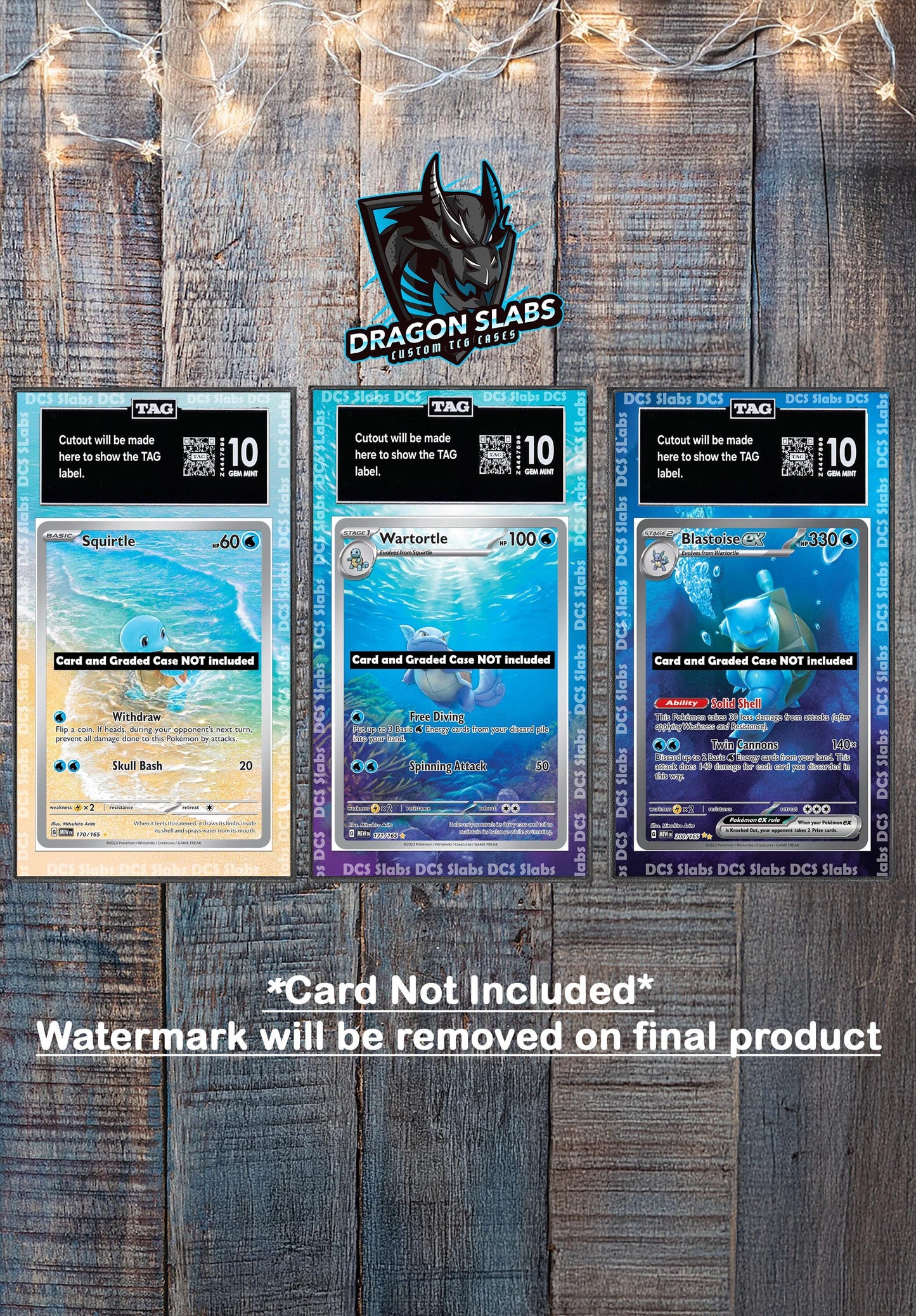x3 Squirtle Wartortle Blastoise EX 170,171,200 PSA bgs CGC tag Extended Artwork Pokemon 151