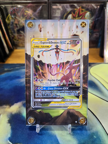 Espeon & Deoxys GX Tag Team SM240 Promo Custom Display Case Slab