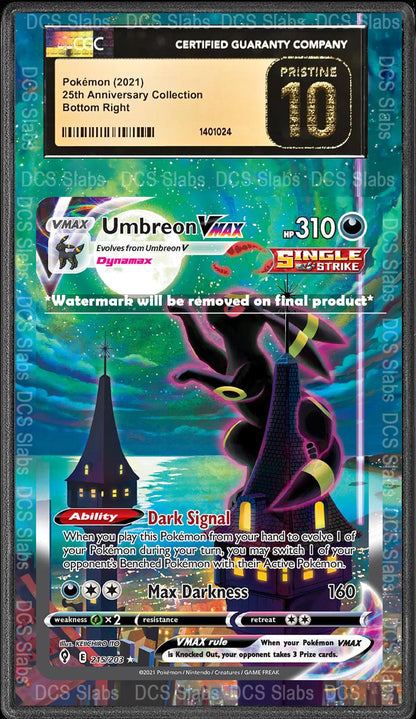 Umbreon VMAX Alt Art 215/213 CGC BGS Display Extend Art for Graded Pokemon Slab Evolving Skies Moonbreon