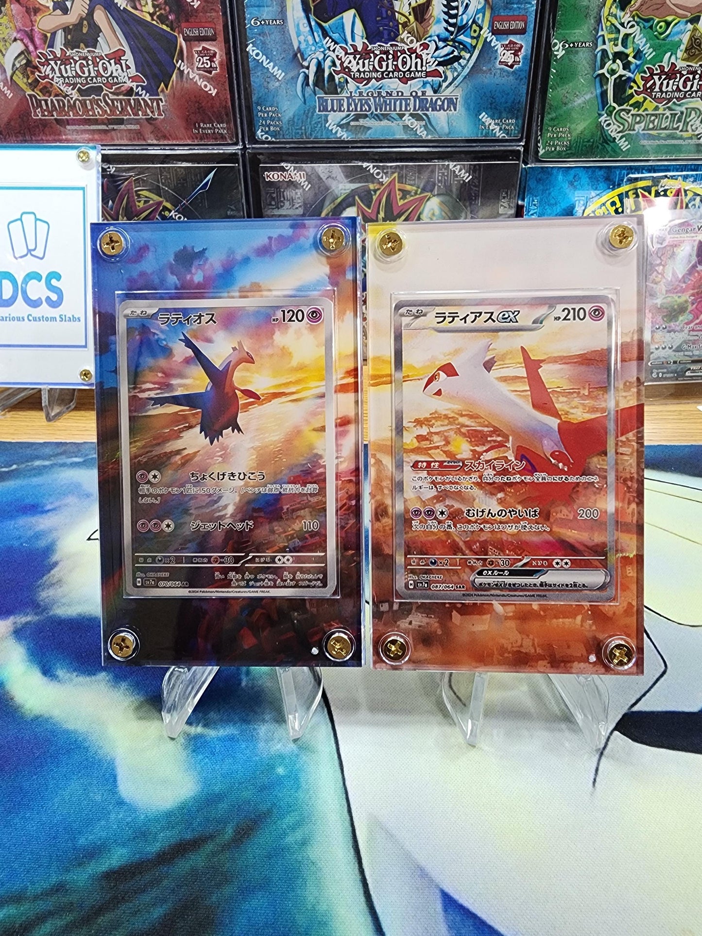 x2 Latias ex SAR 087/064 & Latios EX 070/064 AR Paradise Dragona sv7a Pokemon Custom Cases
