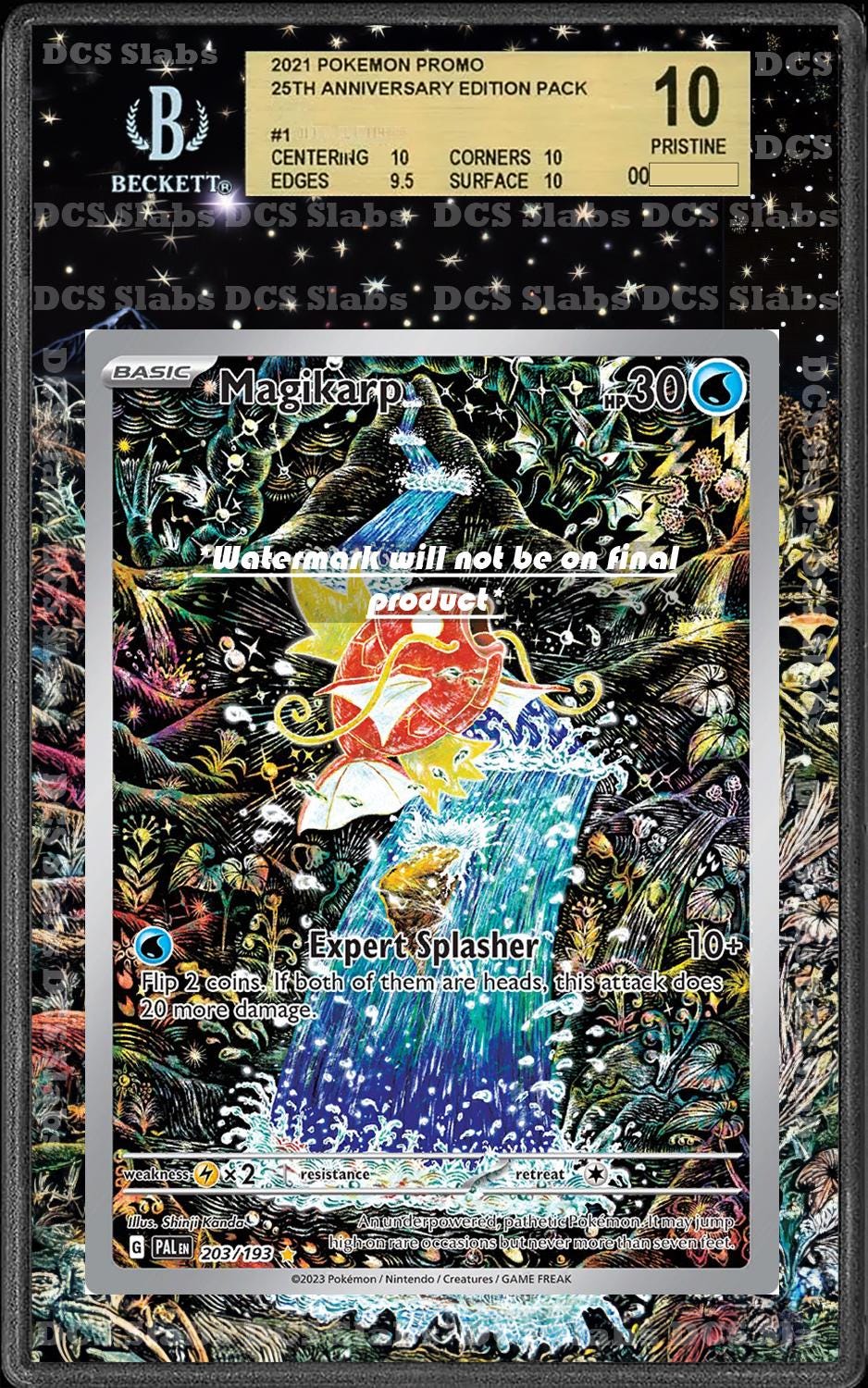 Magikarp IR 203/193 CGC BGS Display Extend Art for Graded Pokemon Slab from Paldea Evolved