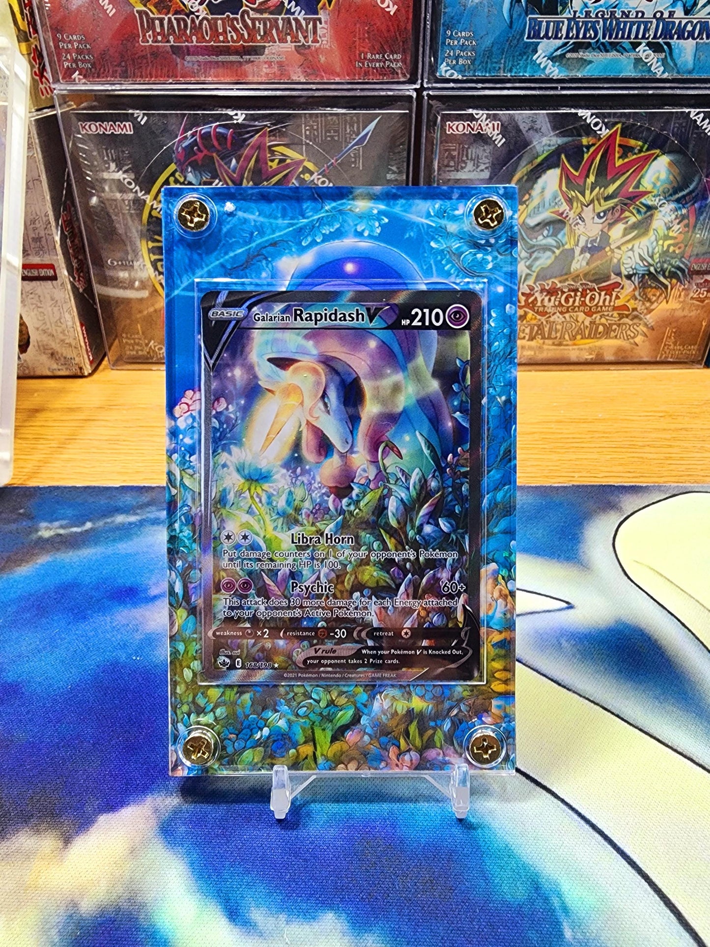 Pokemon Galarian Galarian Rapidash V Chilling Reign 168/198 Custom Display Case Slab