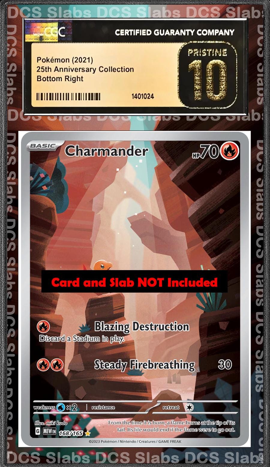 Charmander 168/165 PSA bgs CGC tag Extended Artwork Pokemon 151