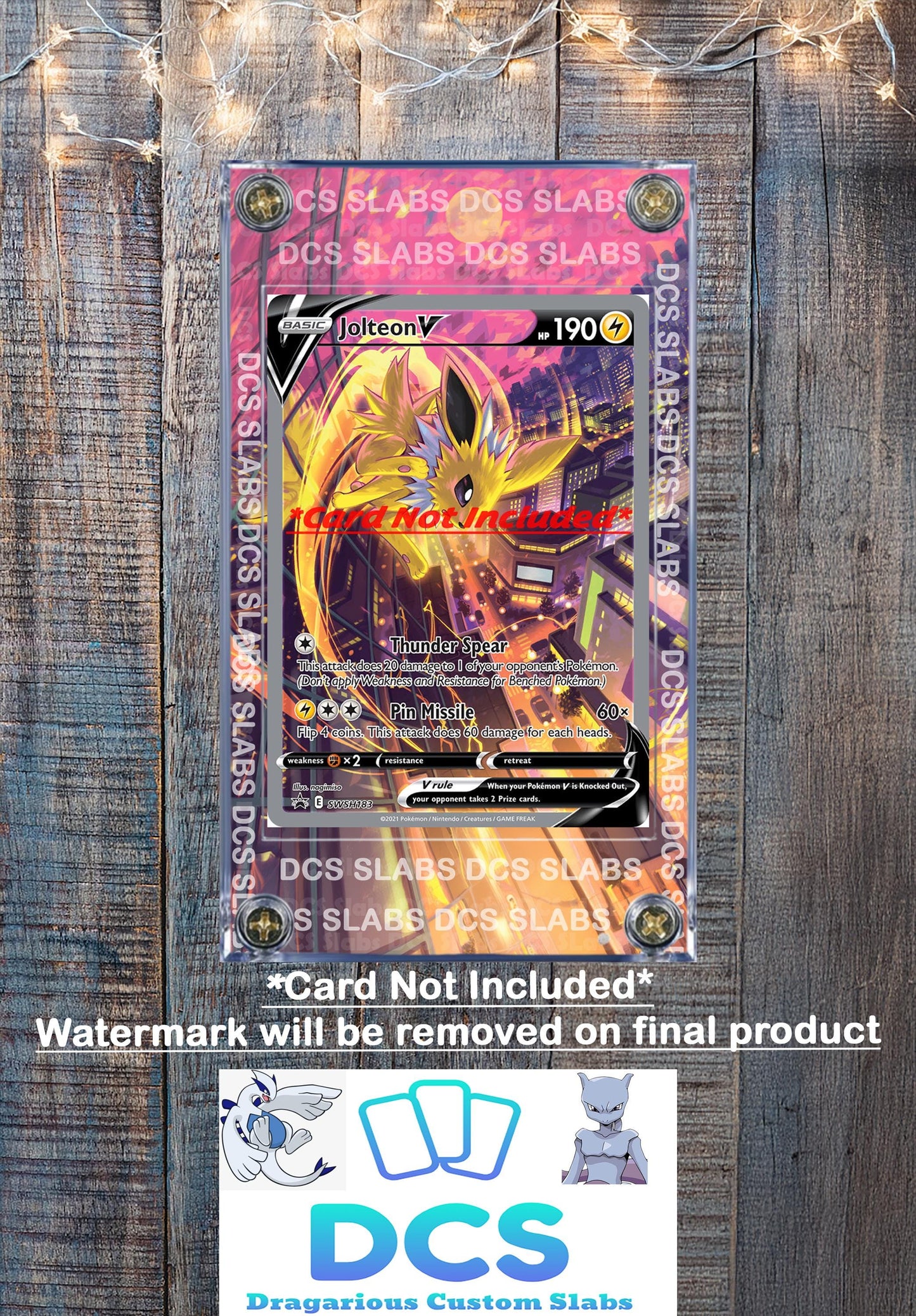 Pokemon Jolteon V Alt Art SWSH183 Promo Display Case Slab