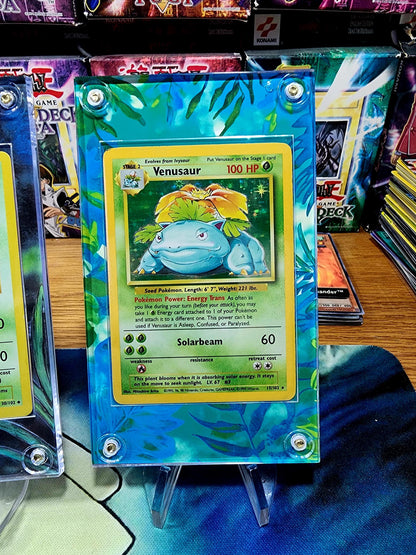 X9 Pokemon Original Charizard, Blastoise, Venusaur Base Set Evolutions Custom Display Case Slabs