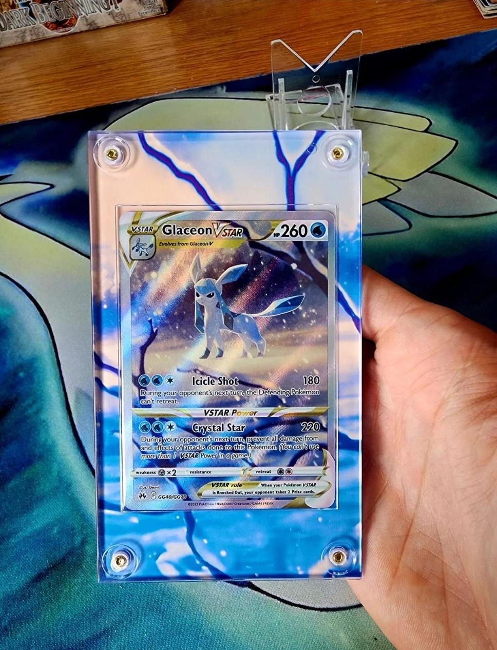 Pokemon Glaceon and Leafeon Vstar GG40 & GG35 Crown Zenith Custom Display Case Slabs