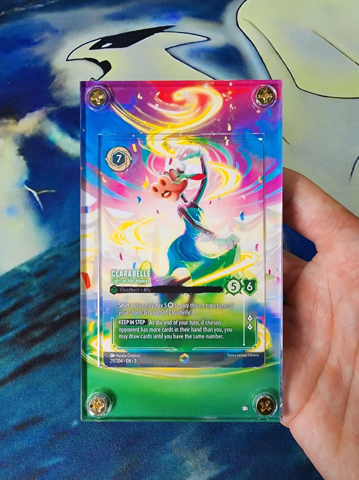 Disney Lorcana Shimmering Skies Clarabelle Light on Her Hooves 211/204 Enchanted Chapter 5 Custom Case
