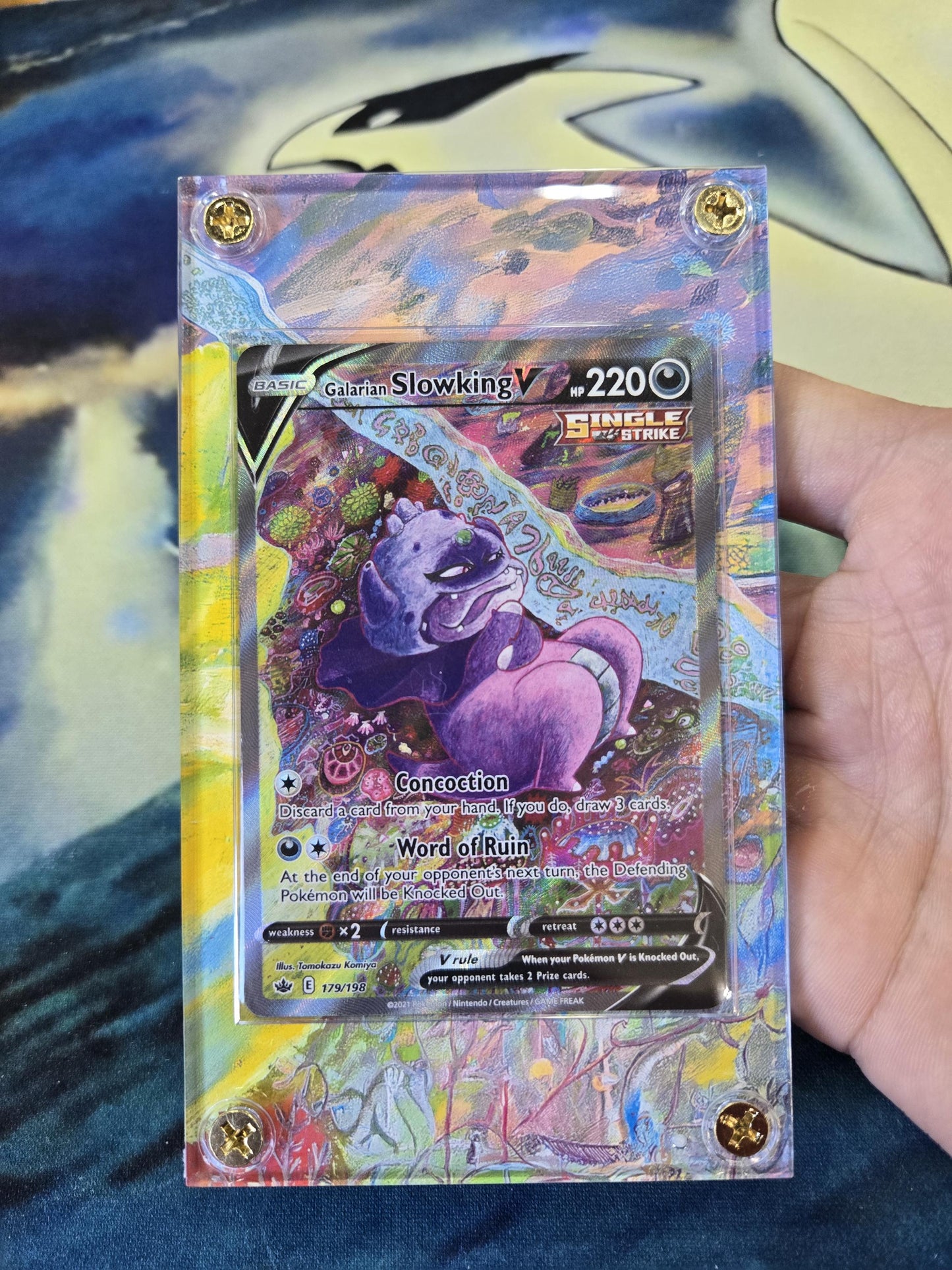 Galarian Slowking V 179 Chilling Reign Alt Art Custom Display Pokemon Case