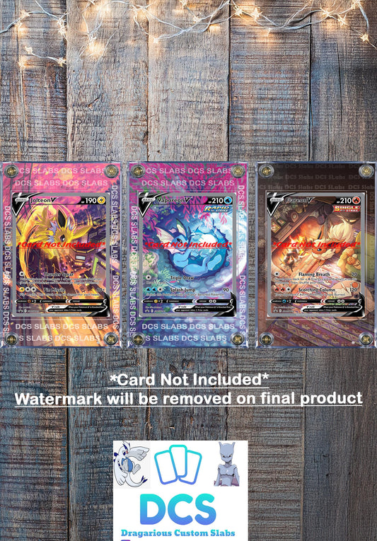 x3 Pokemon Jolteon Flareon Vaporeon V Alt Art SWSH179  SWSH181 SWSH183 Promo Display Cases