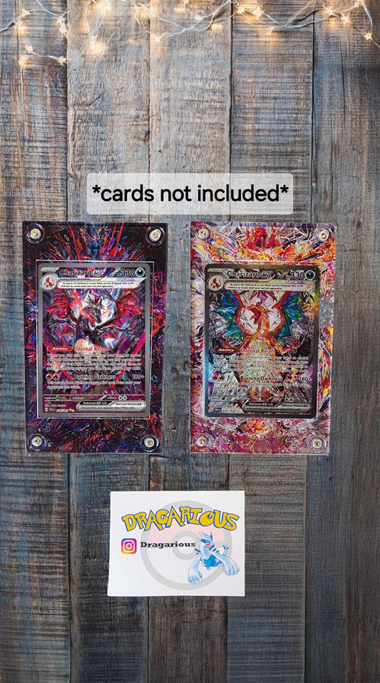 Pokemon Charizard EX 234 Paldean Fates & 223 Obsidian Flames Custom Display Case Slabs. Includes both.