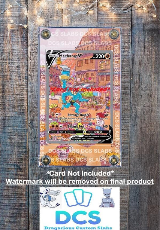 Pokemon Machamp V SWSH10 Alt Art 172 Astral Radiance Custom Display Case Slab