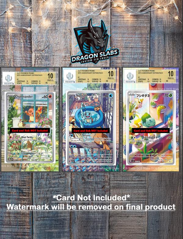 x3 Squirtle, Charmander, Bublasaur PSA bgs CGC tag Extended Artwork Pokemon Stellar Crown & Obsidian Flames